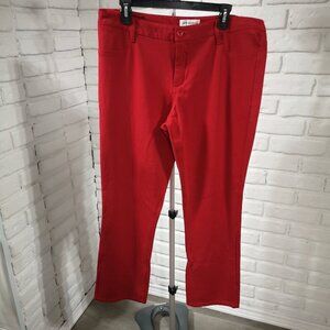Santana Ladies Size 14 Red Straight Leg Button & Zipper Closure Pants